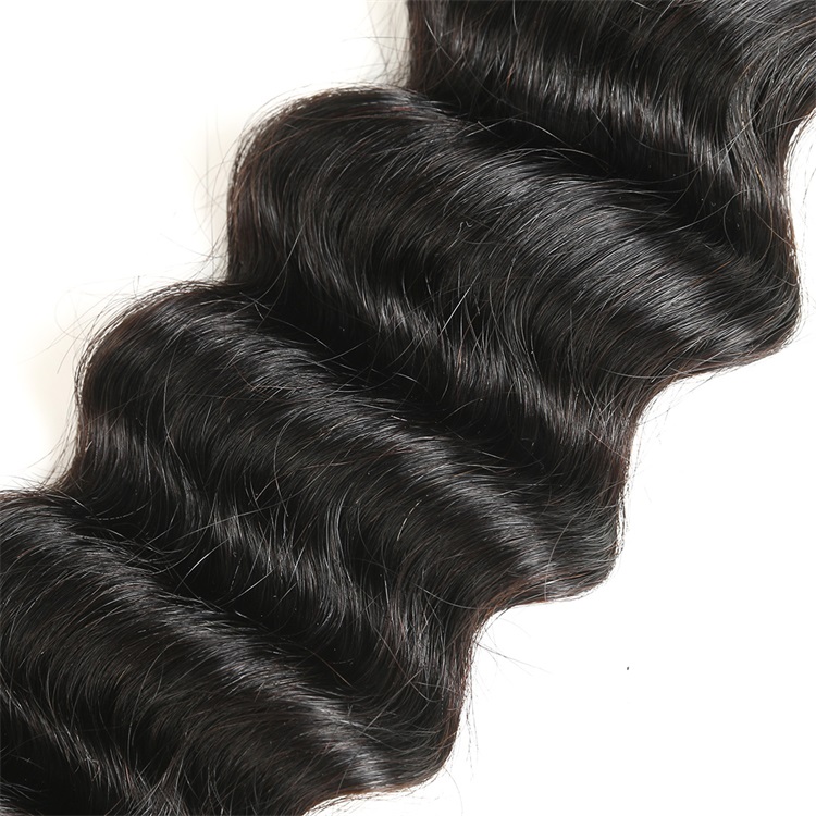 black loose deep human hair 1 bundles 4
