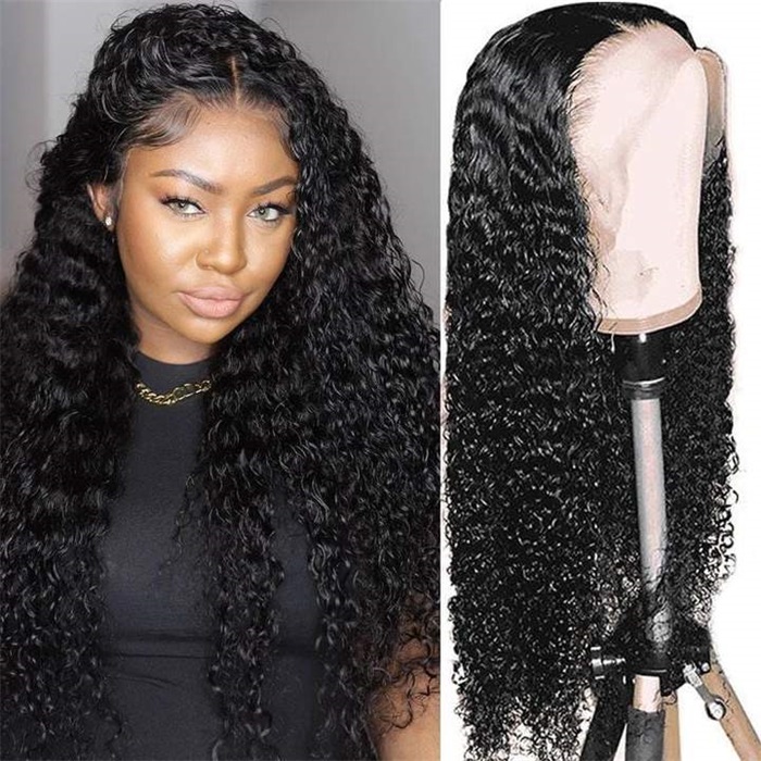 13x4 pre plucked jerry curly lace frontal human hair wigs 2