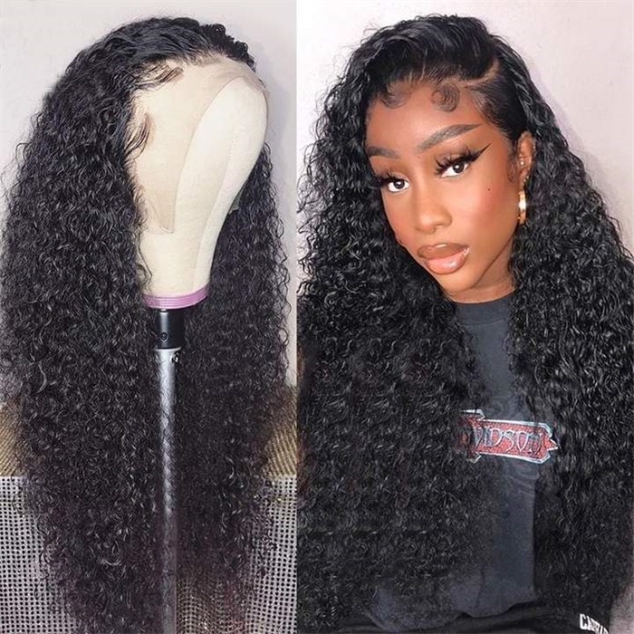 13x4 pre plucked jerry curly lace frontal human hair wigs 3