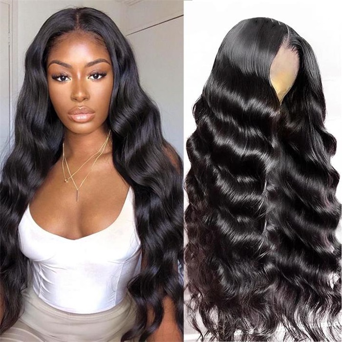 30-40 inch affordable lace closure wigs body wave lace front human hair wigs 2