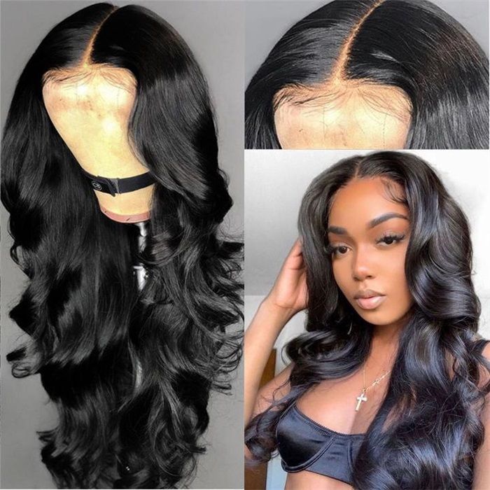 30-40 inch affordable lace closure wigs body wave lace front human hair wigs 4