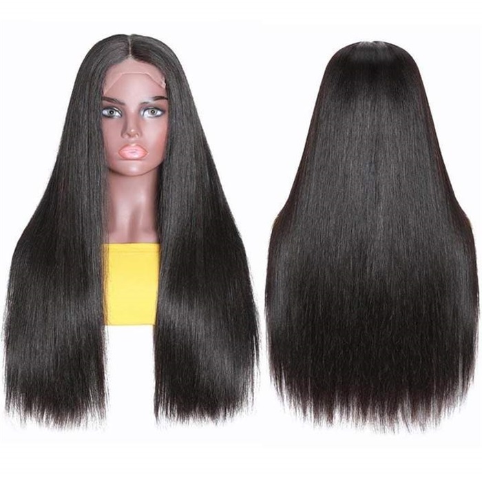 4x4 hd lace closure wigs silky straight human hair wigs with natural hairline 1