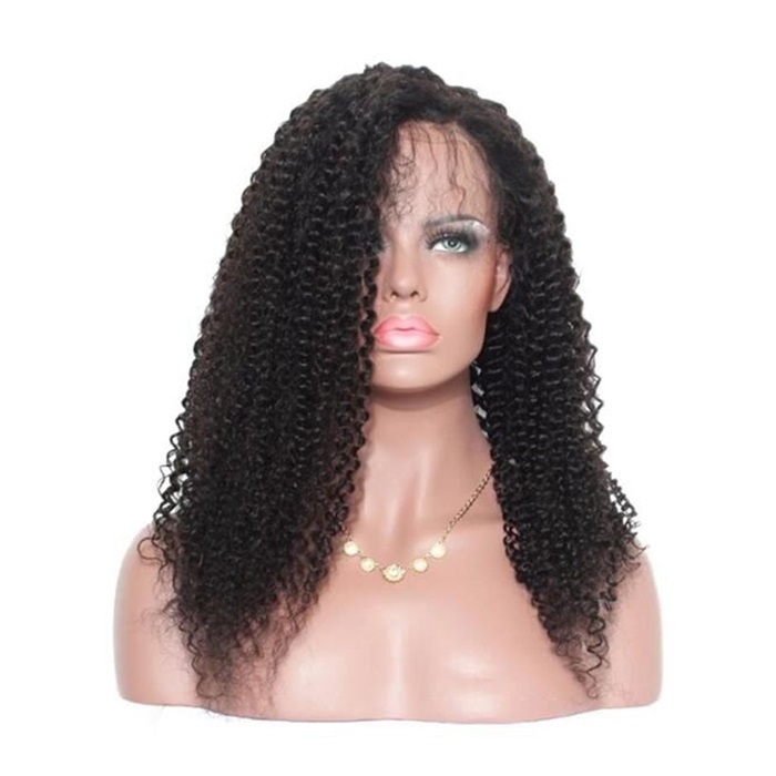 4x4 kinky curly lace closure human hair wigs pre plucked with baby hair 1