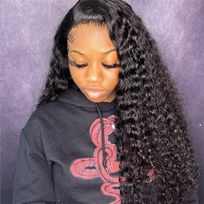 5x5 deep curly lace closure wigs undetectable hd lace human hair wigs 2