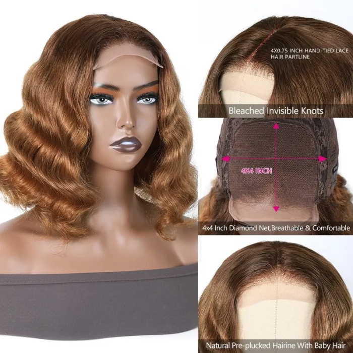 5x5 hd lace highlight ombre honey blonde lace closure bob wigs with dark roots 5