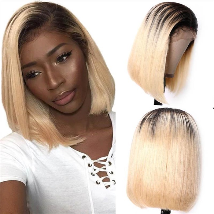 affordable 360 lace bob pre plucked human hair wigs 4