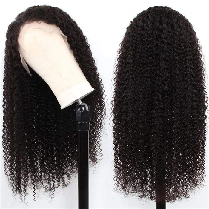 affordable 360 lace kinky curly pre plucked human hair wigs 2