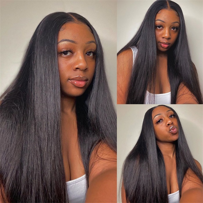 affordable 360 lace straight pre plucked human hair wigs 1