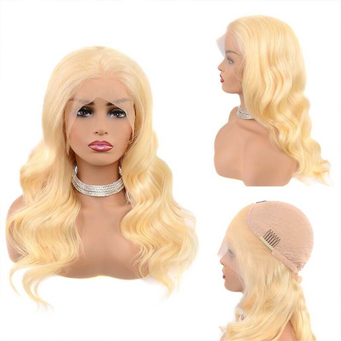 affordable 613 blonde body wave 360 lace wig pre plucked human hair wigs 2