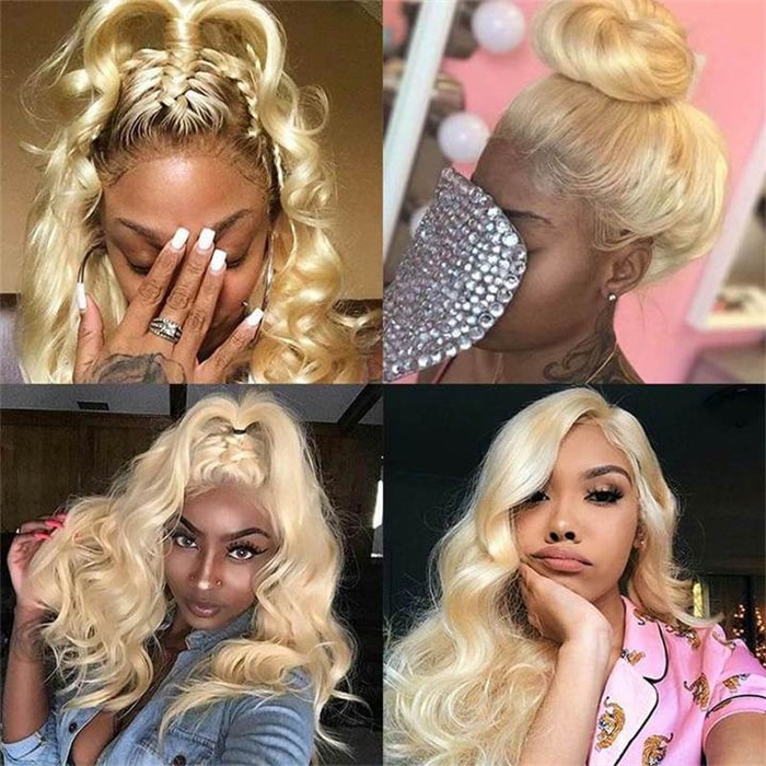 affordable 613 blonde body wave 360 lace wig pre plucked human hair wigs 4