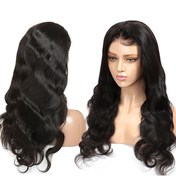 body wave 360 lace frontal wig natural color pre-plucked with baby hair 3