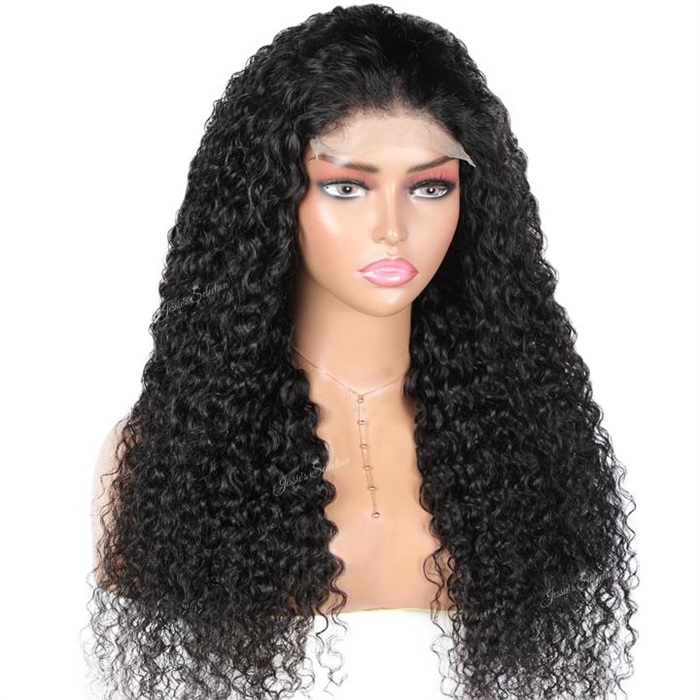 curly hair invisible hd lace wigs deep wave hd transparent lace frontal wigs 2