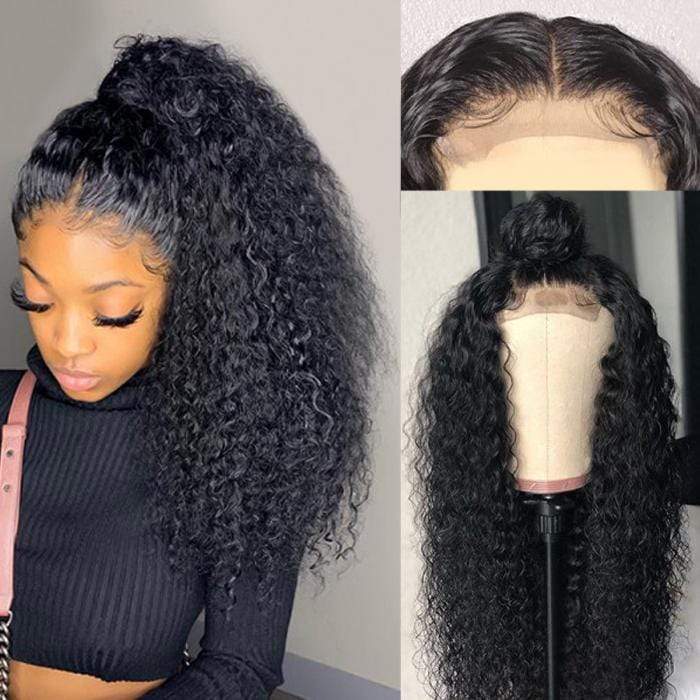 glueless 4x4 lace closure wigs curly human hair closure wigs 14-30inch 4