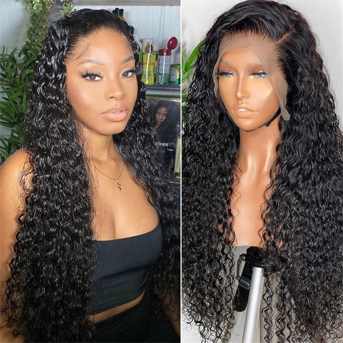 hd lace water wave lace front human hair wigs long wigs 3