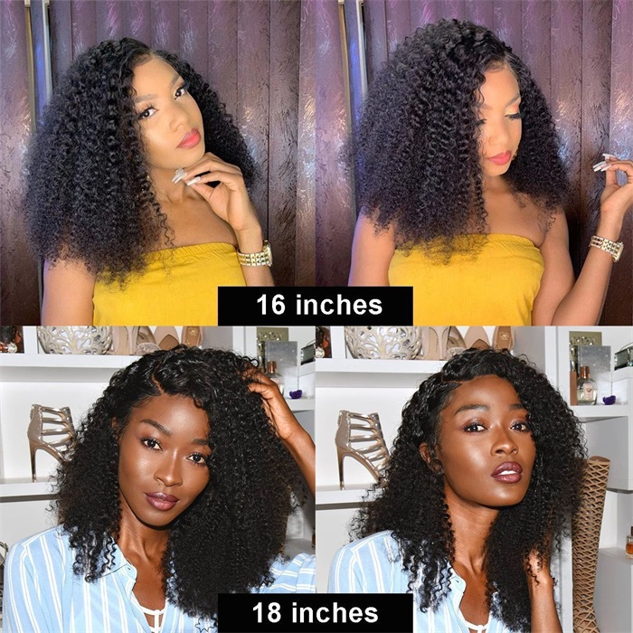 kinky curly lace front human hair wigs pre plucked lace frontal wigs 6