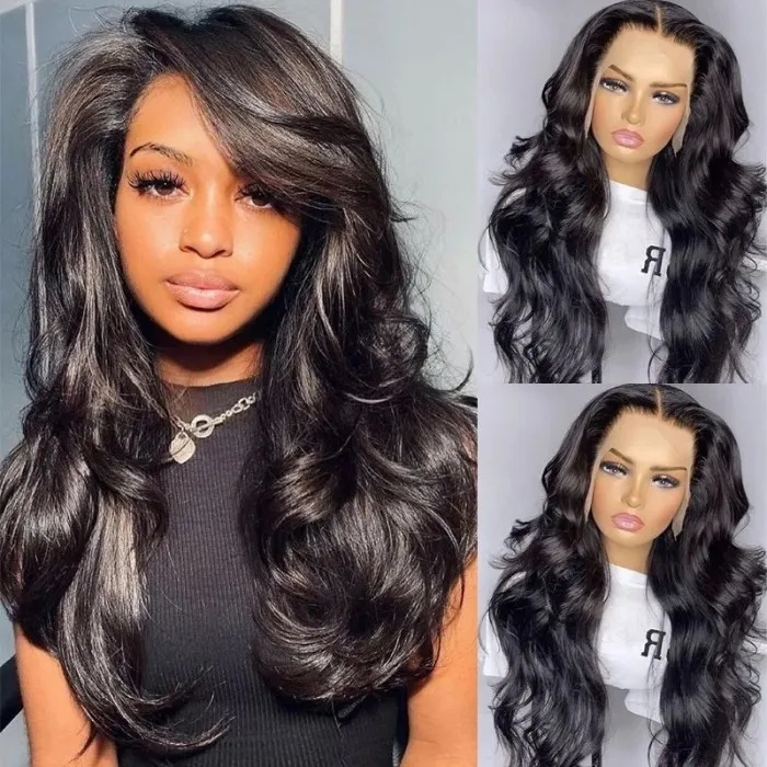 13*4 lace front wigs body wave with baby hairline hd lace wigs high density 6