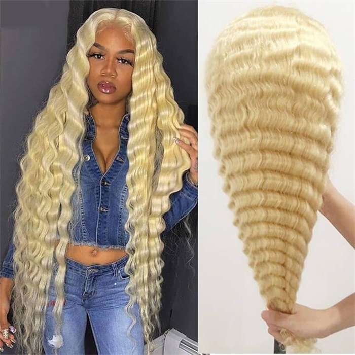 new arrival blonde loose deep wave lace front human hair wigs 1