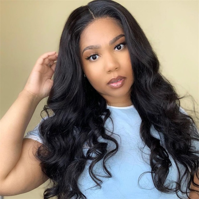 pre plucked 5x5 virgin hair body wave lace closure wigs match all skin color 3