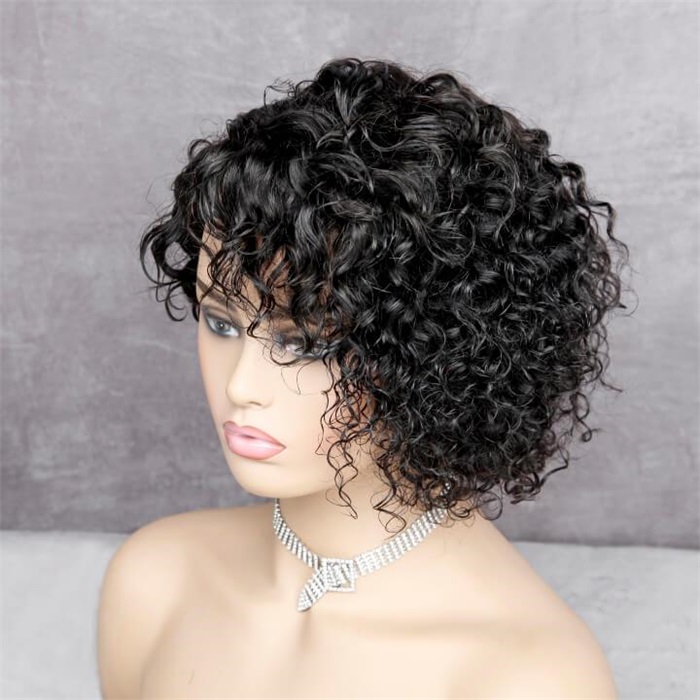 short curly pixie cut wigs lace front wigs 1