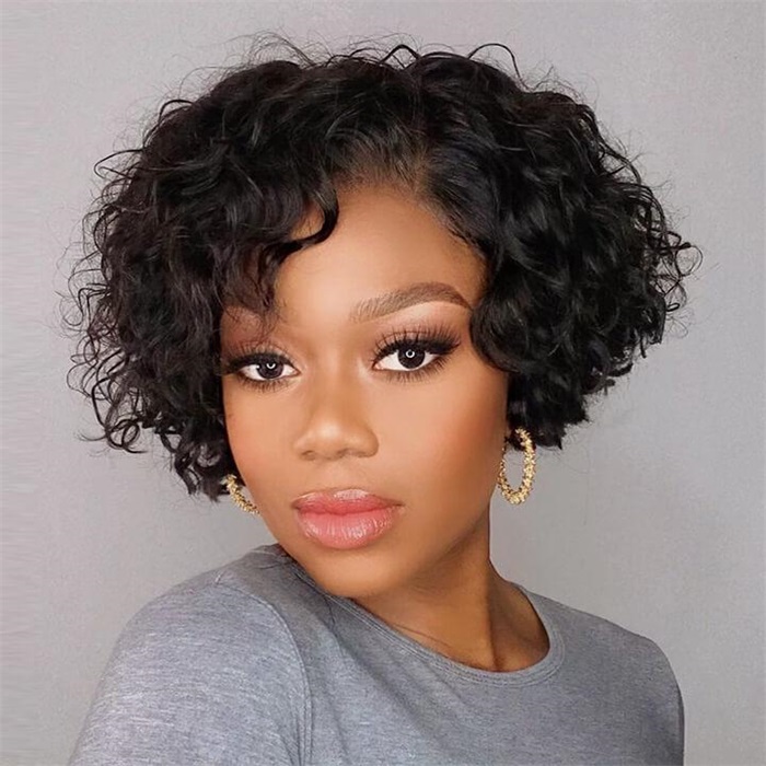 short curly pixie cut wigs lace front wigs 5
