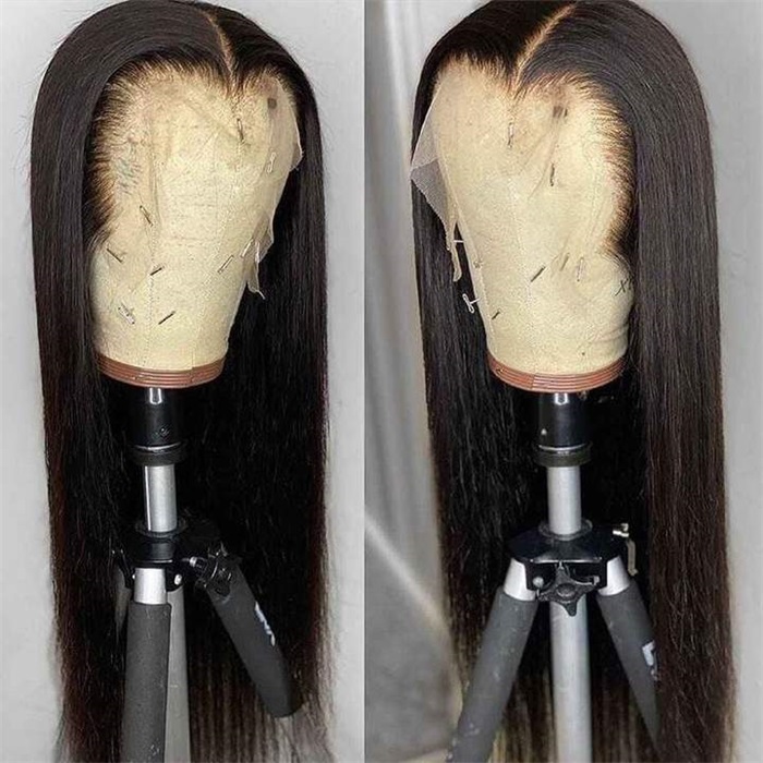 silky straight 13x4 lace frontal human hair wigs 1
