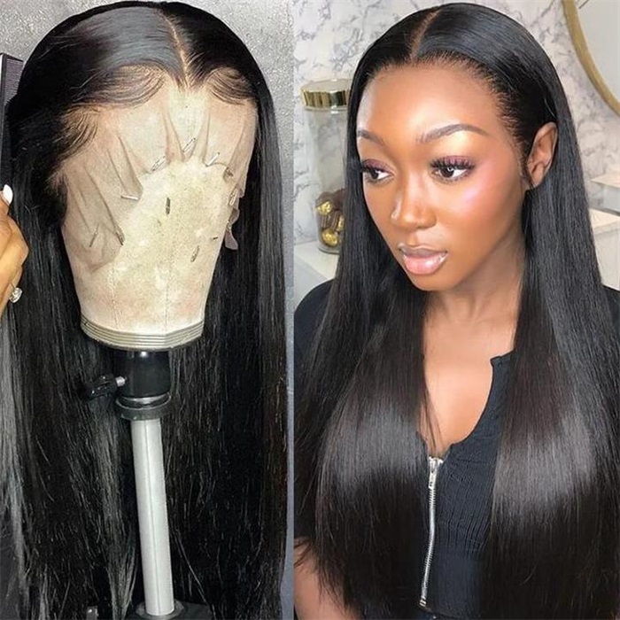 silky straight 13x4 lace frontal human hair wigs 3