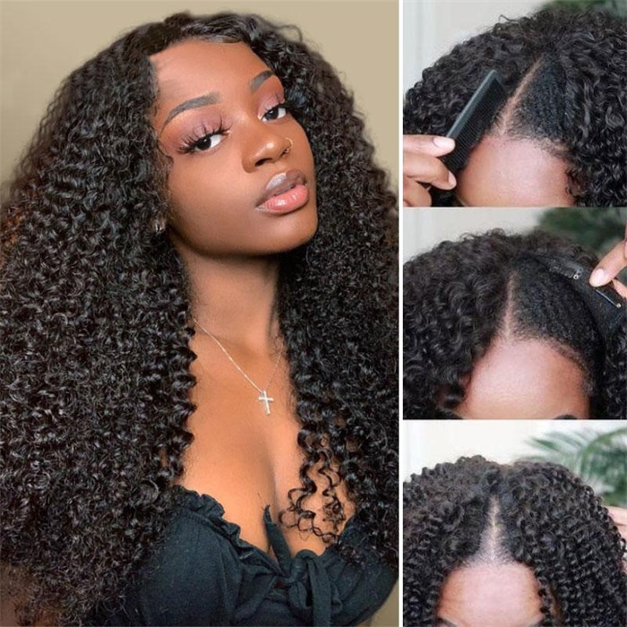 thin v part wigs kinky curly beginner friendly upgraded v part wigs meet real scalp no leave out 4