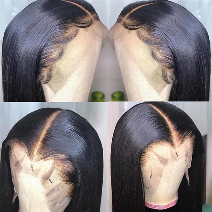 transparent full lace wig silk straight brazilian remy human hair 2