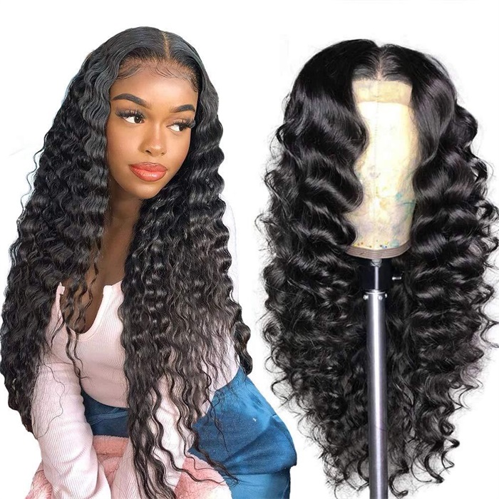 transparent invisible hd lace frontal wigs loose wave human hair wigs 1