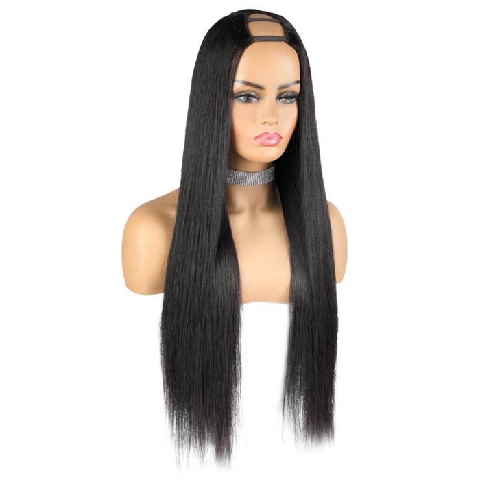u part straight human hair wig easy to install 1